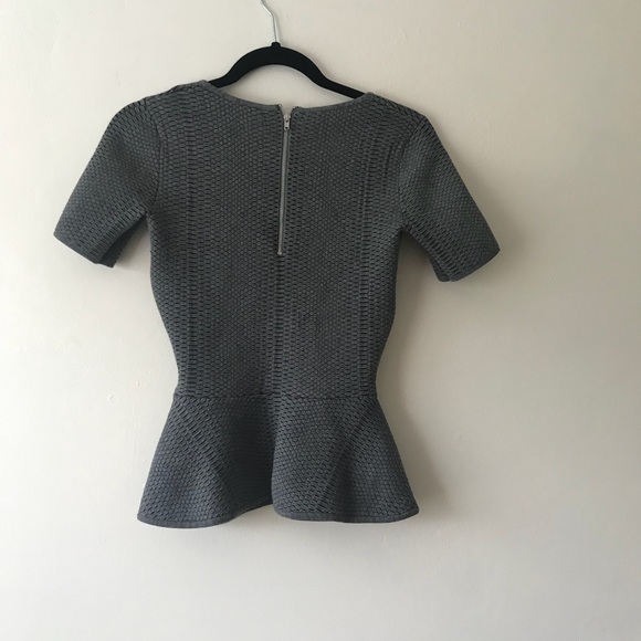 Sandro grey peplum knit stretchy top - Picture 3 of 7